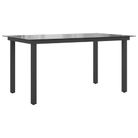 vidaXL Garden Table Black 150x90x74 cm Aluminium and Glass