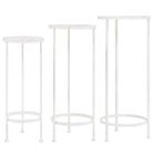 vidaXL Plant Stand Set 3 Pieces Vintage Style Metal Antique White