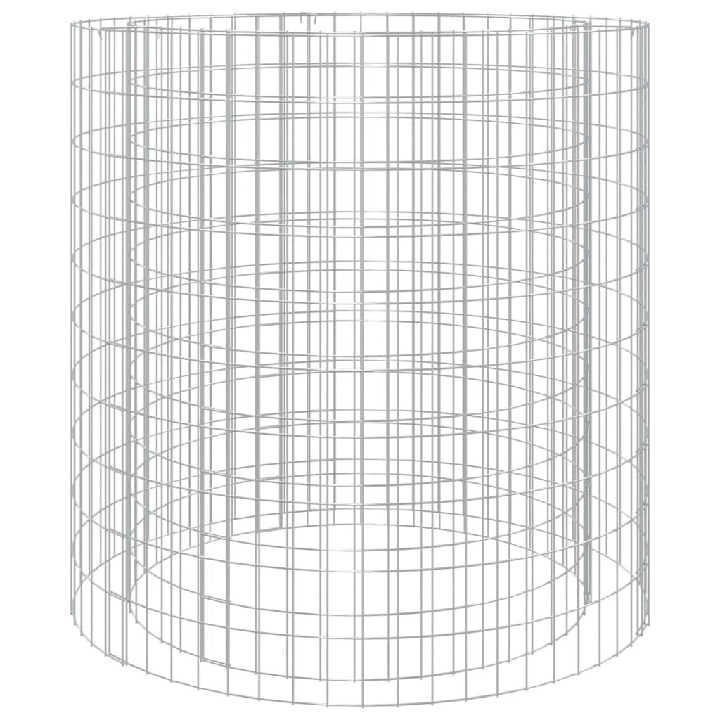 vidaXL Gabion Fire Pit Ø 100 cm Galvanised Iron