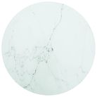 vidaXL Table Top White Ø40x0.8 cm Tempered Glass with Marble Design