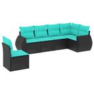 vidaXL 6 Piece Garden Sofa Set with Cushions Black Poly Rattan