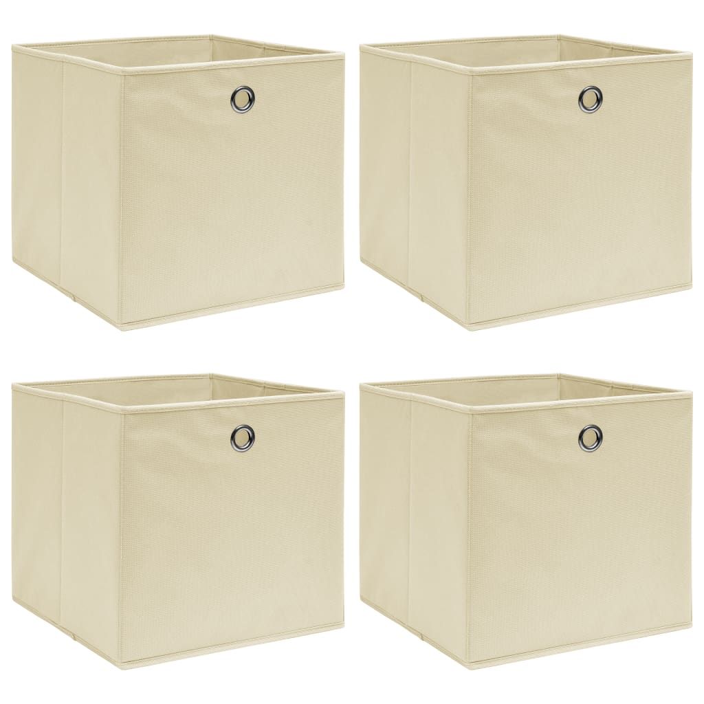 vidaXL Storage Boxes 4 pcs Cream 32x32x32 cm Fabric
