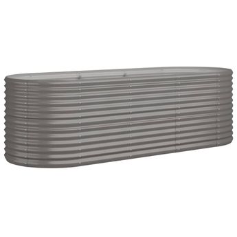 vidaXL Garden Raised Bed Galvanized Steel 88.2"x31.5"x26.8" Gray