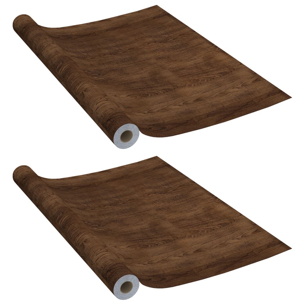 vidaXL Self-adhesive Furniture Films 2 pcs Dark Oak 196.9"x35.4" PVC