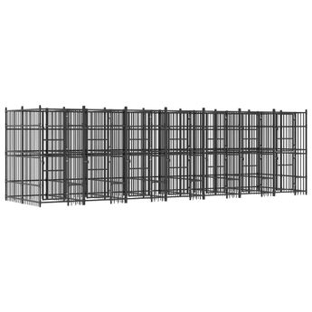 vidaXL Outdoor Dog Kennel Steel 138.9 ftÂ²