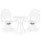 vidaXL 3 Piece Bistro Set Cast Aluminium White