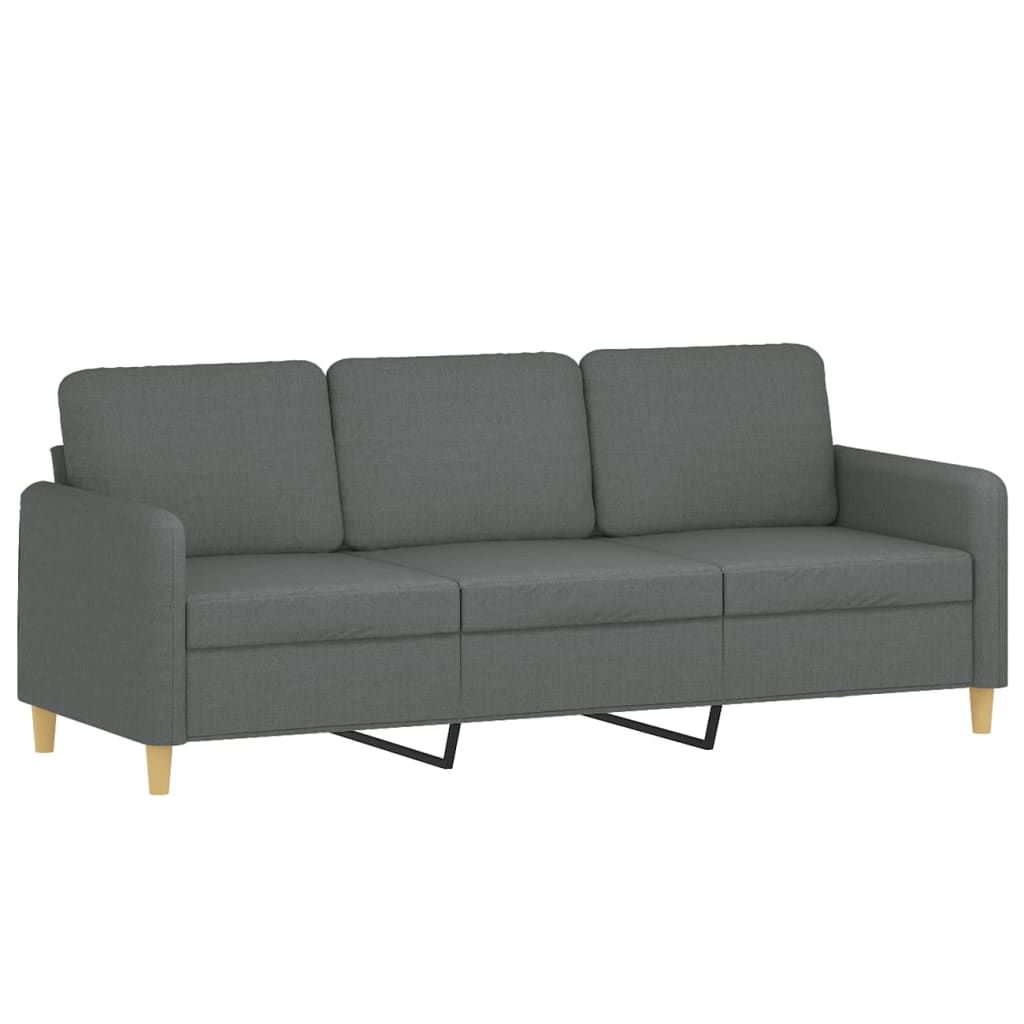 vidaXL 3-Seater Sofa Dark Gray 70.9" Fabric