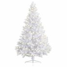 vidaXL Artificial Half Pre-lit Christmas Tree with Stand White 70.9" PVC