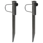 vidaXL Parasol Stands with Spikes 2 pcs 7.5"x16.5" Galvanized Steel