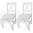 vidaXL Dining Chairs 2 pcs White Pinewood