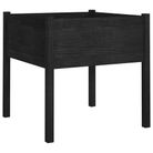 vidaXL Garden Planter Black 27.6"x27.6"x27.6" Solid Wood Pine