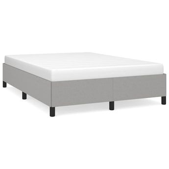 vidaXL Bed Frame without Mattress Light Gray 59.8"x79.9" Queen Fabric