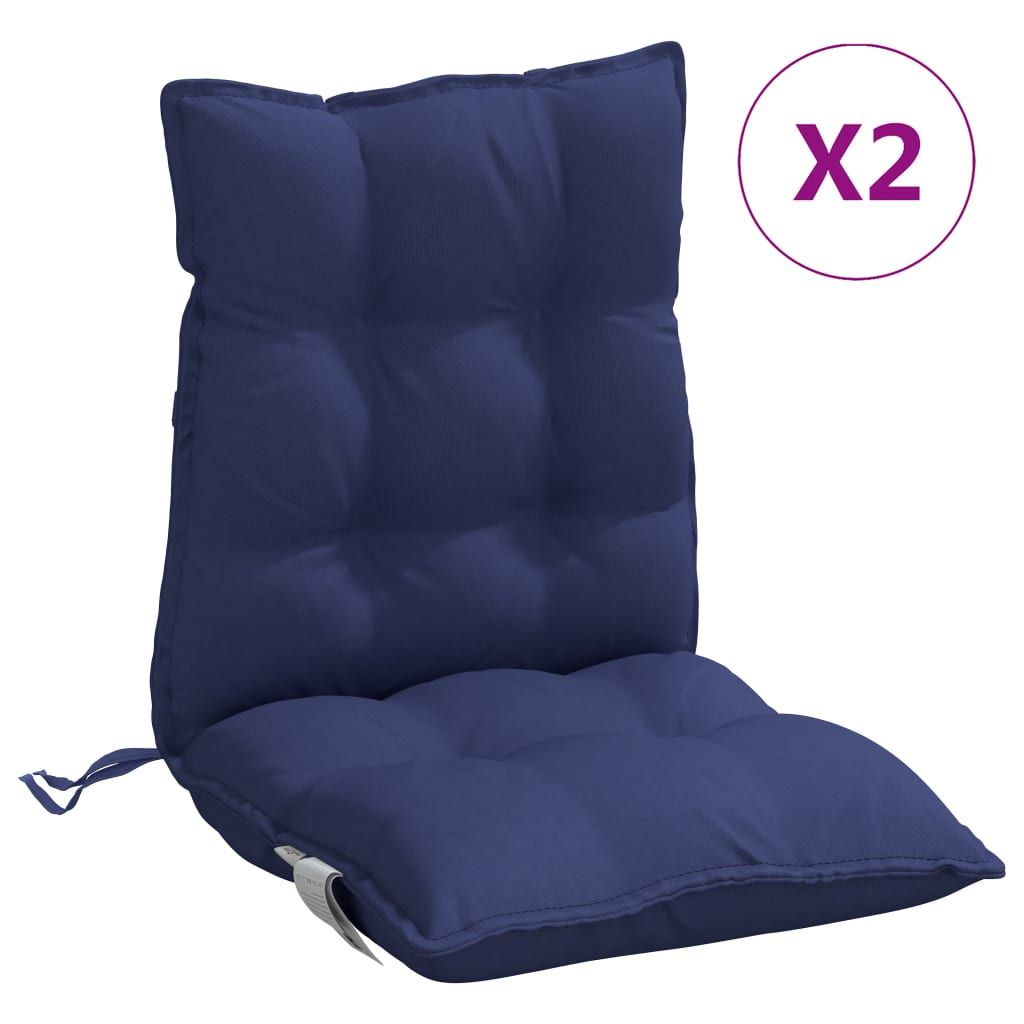vidaXL Lowback Chair Cushions 2 pcs Navy Blue Oxford Fabric