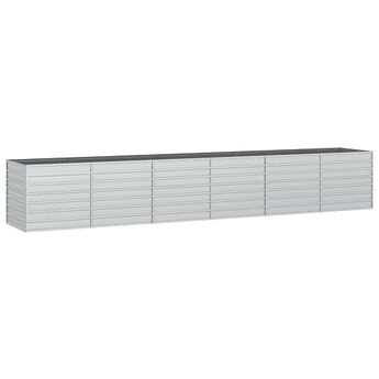vidaXL Garden Raised Bed 480x80x77 cm Galvanized Steel Silver
