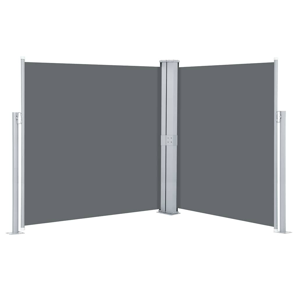 vidaXL Patio Retractable Double Side Awning 66.9"x236.2" Anthracite