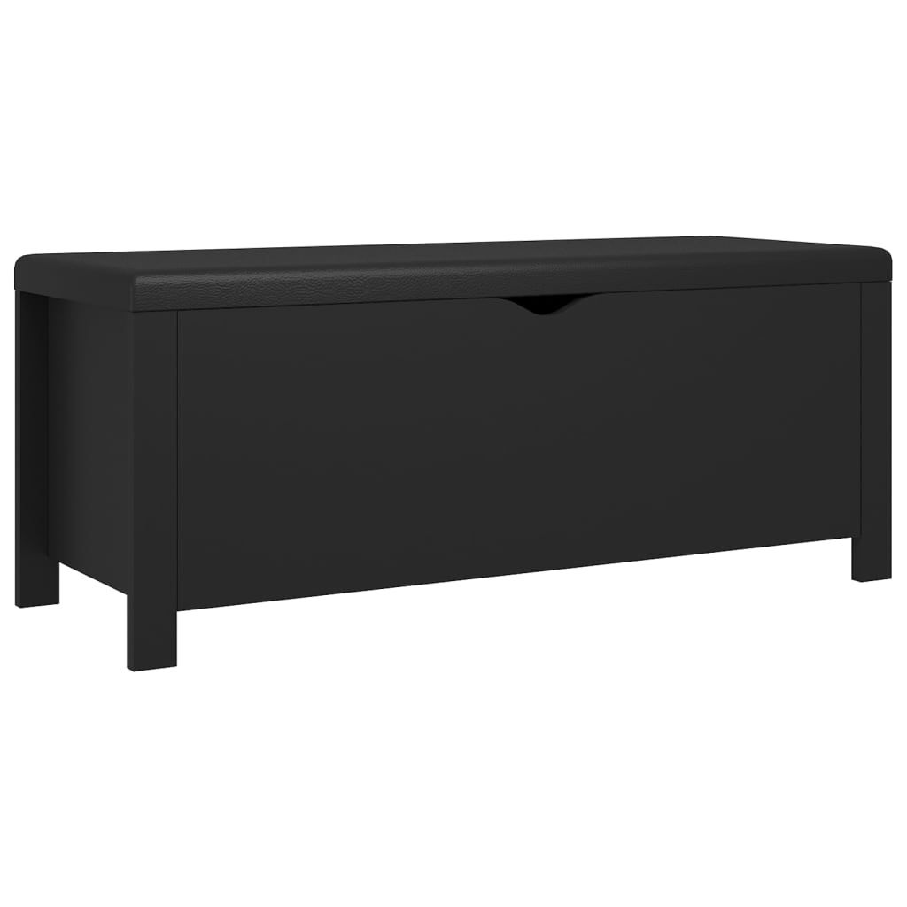 vidaXL Storage Box with Cushion Black 41.3"x15.7"x17.7" Engineered Wood