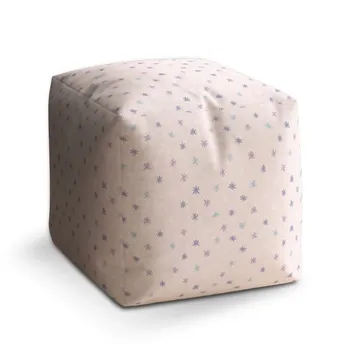 Sablio Taburet Cube Barevné hvězdy - 50x50x50 cm
