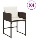 vidaXL Garden Chairs with Cushions 4 pcs Brown Poly Rattan