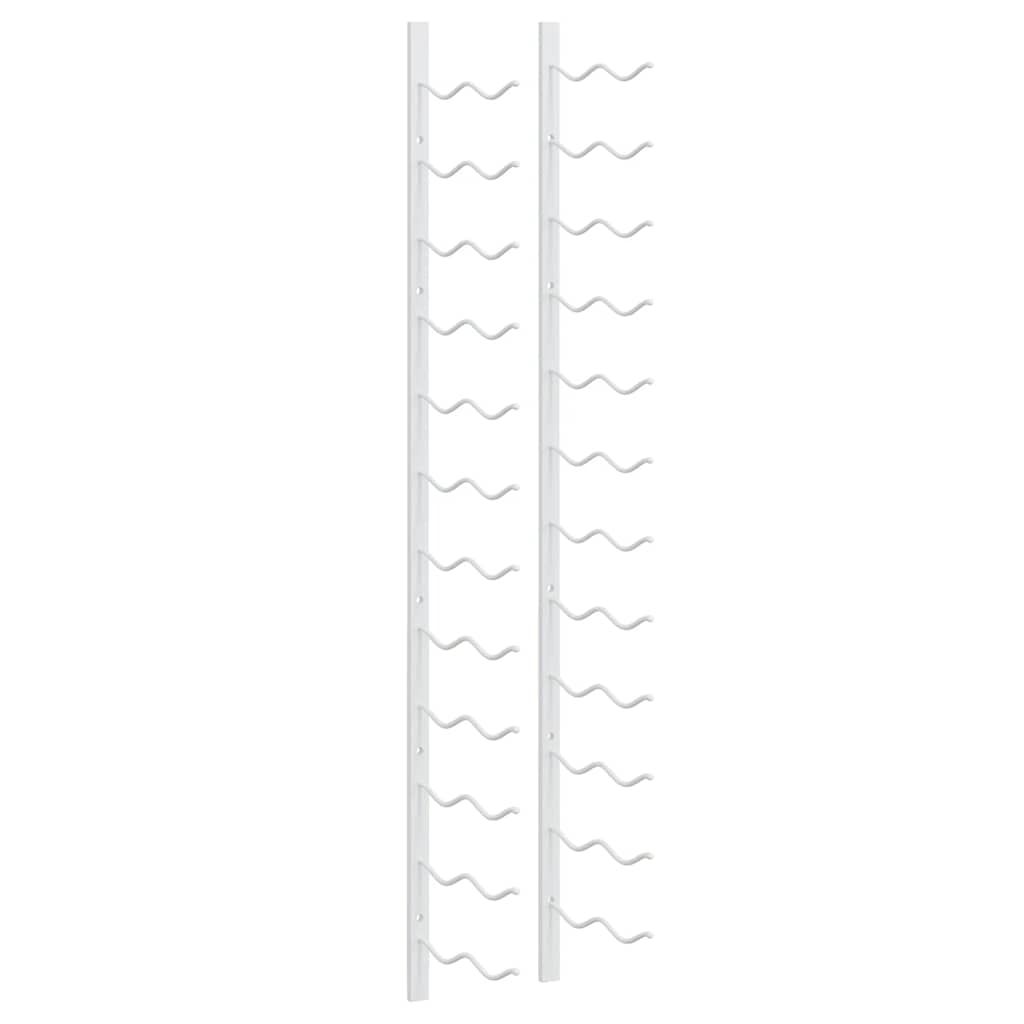 vidaXL Wall Mounted Wine Rack for 24 Bottles White Iron