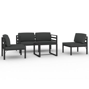 vidaXL 5 Piece Garden Lounge Set with Cushions Aluminium Anthracite