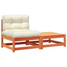 vidaXL Garden Sofa Armless with Cushions and Footstool