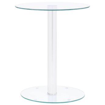 vidaXL Coffee Table Transparent 15.7" Tempered Glass