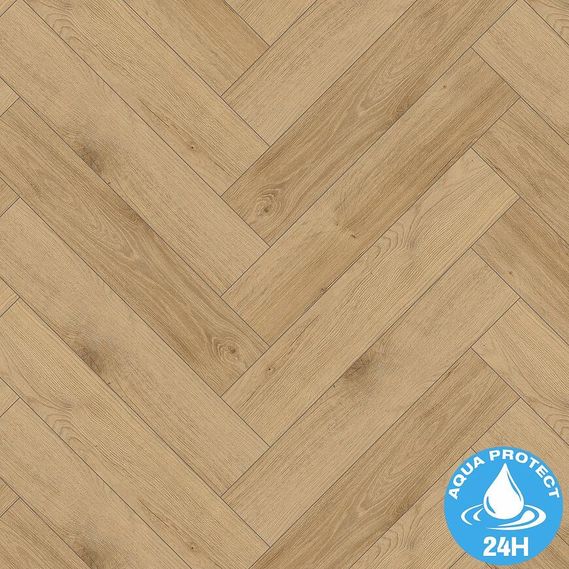 Waterproof laminate floor Oak Benidorm 8mm AC5 Herringbone WR 64112