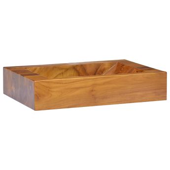 vidaXL Basin Solid Wood Teak 19.7"x13.8"x3.9"