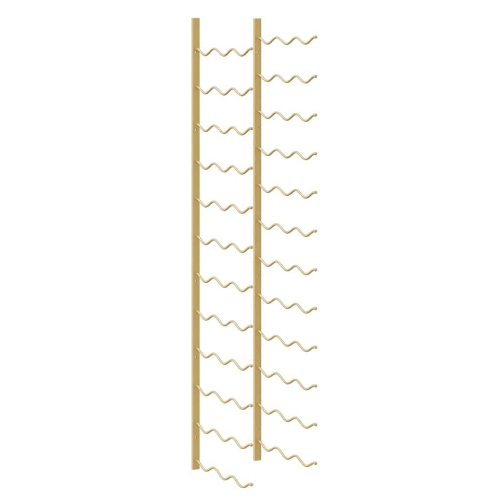 vidaXL Wall Mounted Wine Rack for 36 Bottles Gold Iron