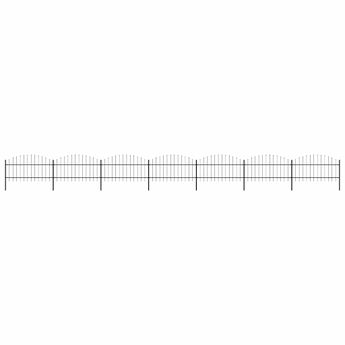vidaXL Garden Fence with Spear Top Steel 1248x125 cm Black