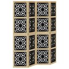 vidaXL Room Divider 4 Panels Brown and Black Solid Wood Paulownia