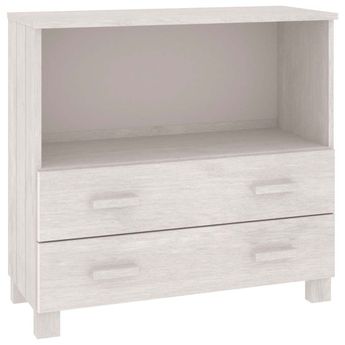 vidaXL Sideboard HAMAR White 33.5"x13.8"x31.5" Solid Wood Pine