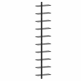 vidaXL Wall-mounted Wine Rack for 10 Bottles Black Metal
