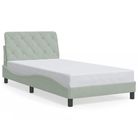vidaXL Bed Frame without Mattress Light Gray 39.4"x74.8" Velvet