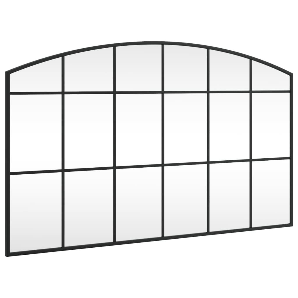 vidaXL Wall Mirror Black 39.4"x23.6" Arch Iron