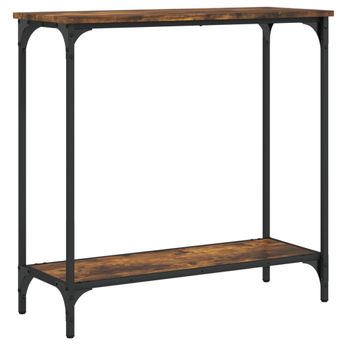 vidaXL Console Table Smoked Oak 29.5"x12"x29.5" Engineered Wood