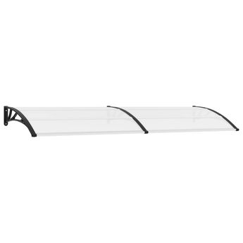 vidaXL Door Canopy Black and Transparent 118.1"x29.5" PC