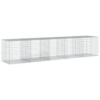 vidaXL Gabion Basket with Cover 500x100x100 cm Galvanised Iron