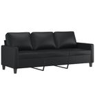 vidaXL 3-Seater Sofa Black 70.9" Faux Leather