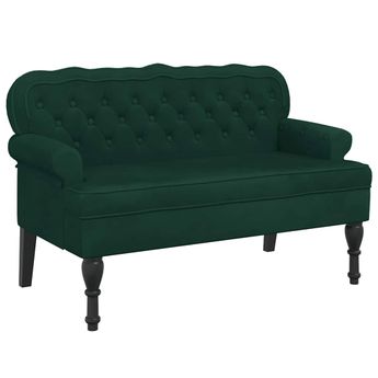vidaXL Bench with Backrest Dark Green 47"x25.4"x29.5" Velvet