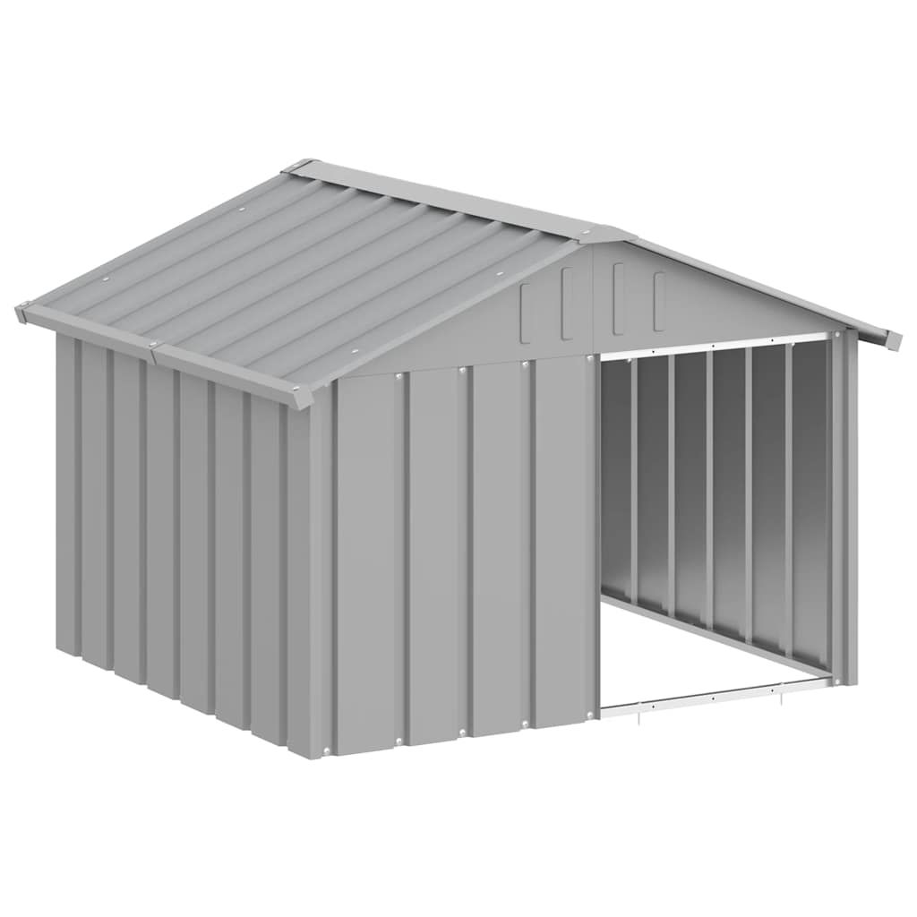 vidaXL Dog House Gray 45.9"x40.6"x32.1" Galvanized Steel