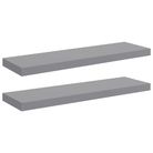 vidaXL Floating Wall Shelves 2 pcs Gray 31.5"x9.3"x1.5" MDF