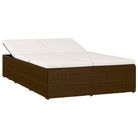 vidaXL Convertible Sun Bed with Cushion Poly Rattan Brown