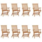 vidaXL Folding Patio Chairs 8 pcs Solid Teak Wood