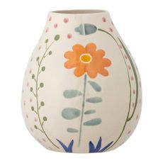 Cream hand-painted stoneware vase (height 17 cm) Taza - Bloomingville