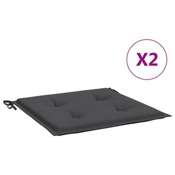 vidaXL Garden Chair Cushions 2 pcs Anthracite 40x40x4 cm Oxford Fabric