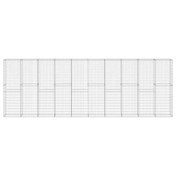 vidaXL Gabion Wall with Covers Galvanized Steel 236.2"x11.8"x78.7"