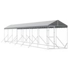vidaXL Outdoor Dog Kennel with Roof Silver 2x14x2.5 m Galvanised Steel