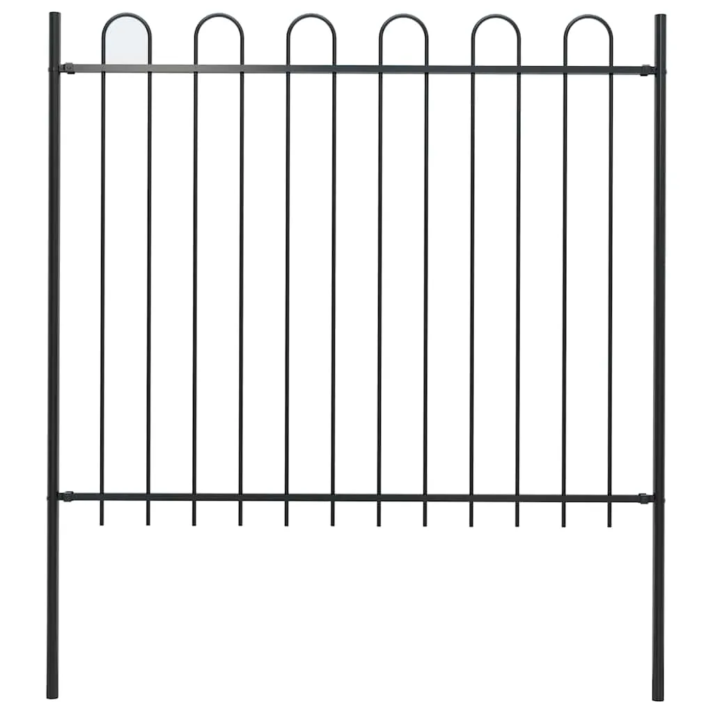vidaXL Garden Fence BOXTEL with Hoop Top Steel 181x150 cm Black