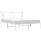 vidaXL Metal Bed Frame without Mattress with Headboard White 59.1"x78.7"
